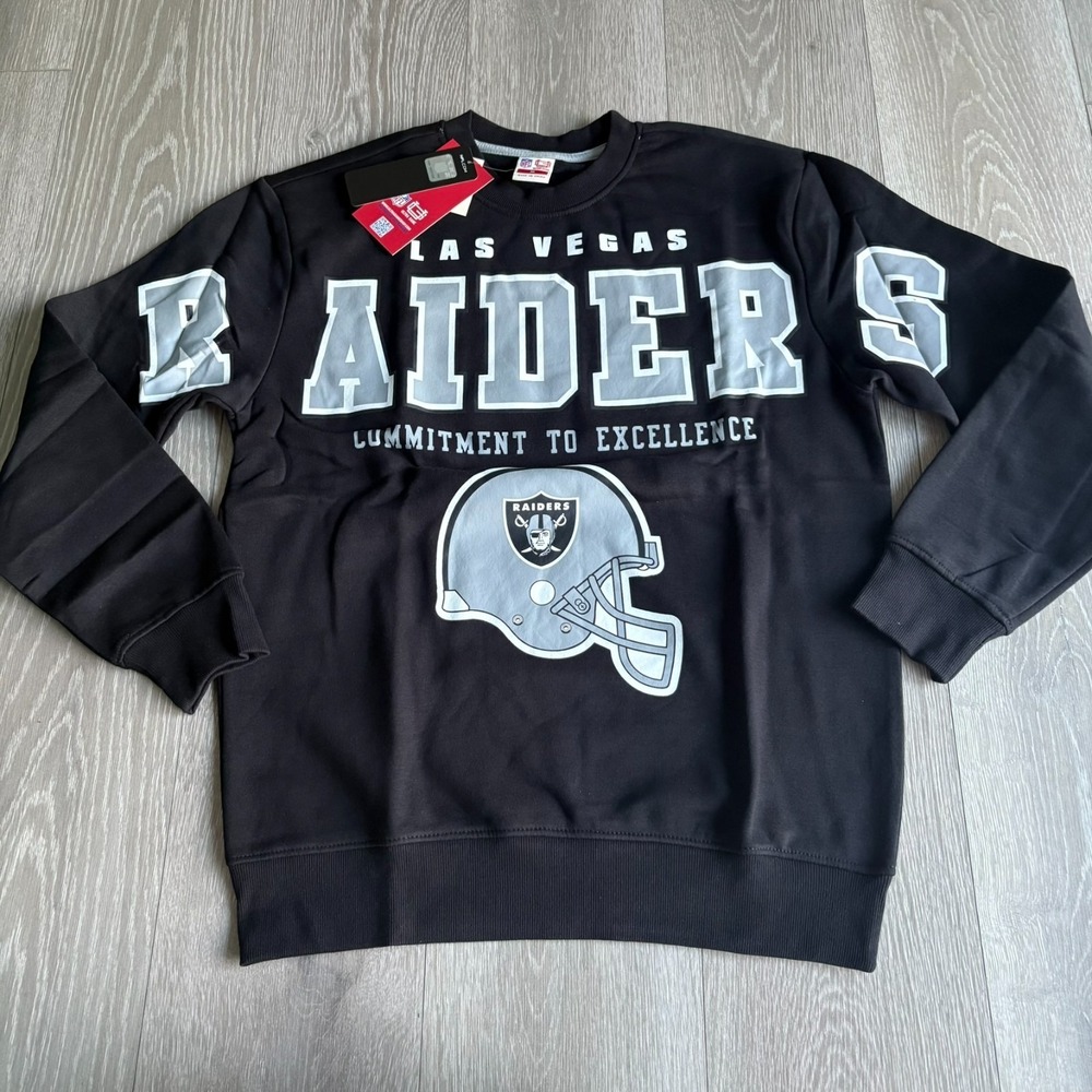 NWT NFL Ultra Game Las Vegas Raiders Mens Black Sweatshirt Size M